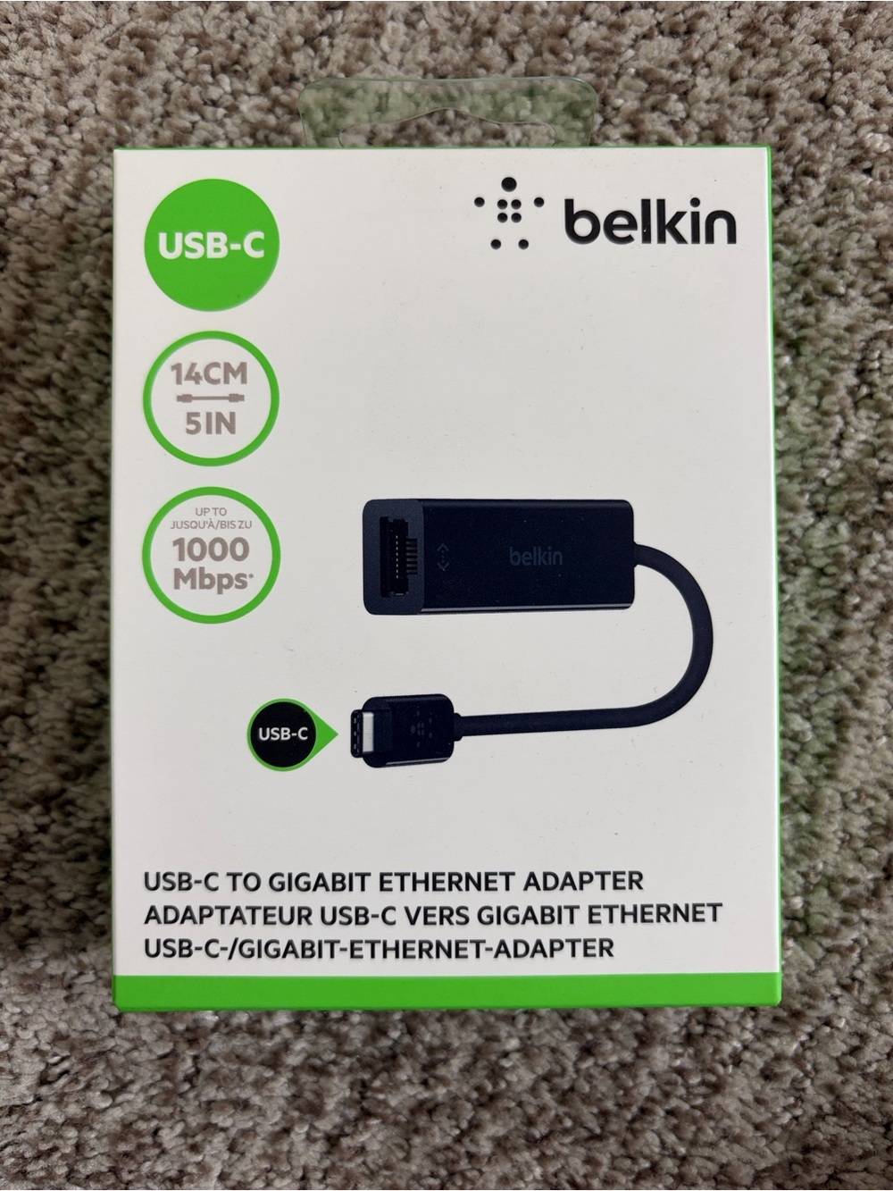 Belkin USB-C to Gigabit Ethernet Adapter - Open Box/Unused
